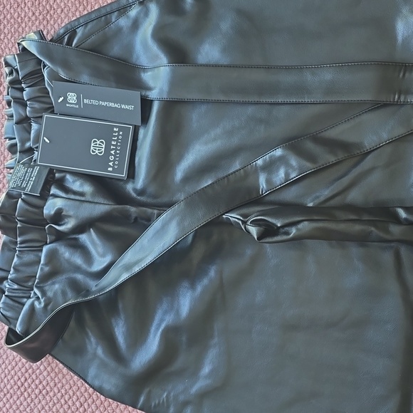 Bagatelle Vegan Black Paperbag Waist Pants - Picture 2 of 16